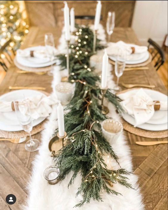 ιδέες-για-διακόσμηση-στο-χριστουγεννιάτικο τραπέζι-και-στο-πρωτοχρονιάτικο τραπέζι-με-φυσικά-υλικά-