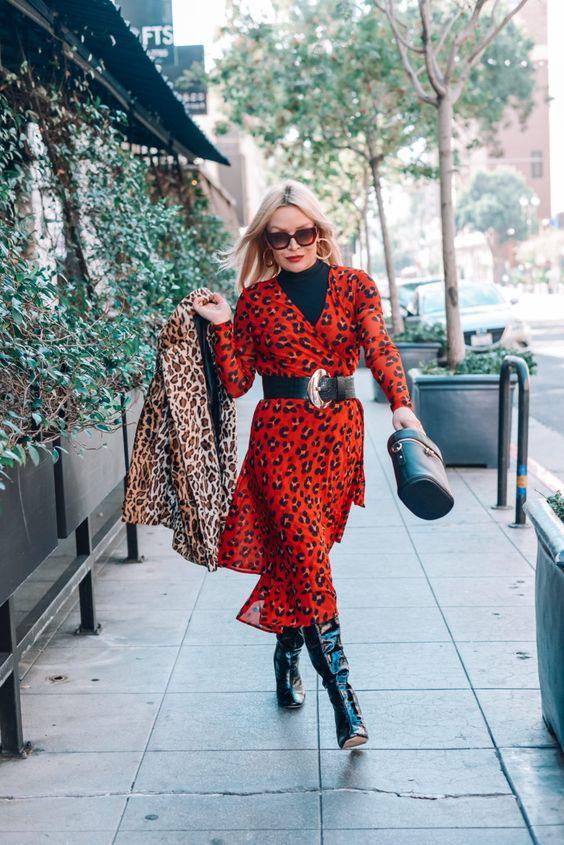κόκκινο-λεοπάρ φόρεμα-ιδέες-