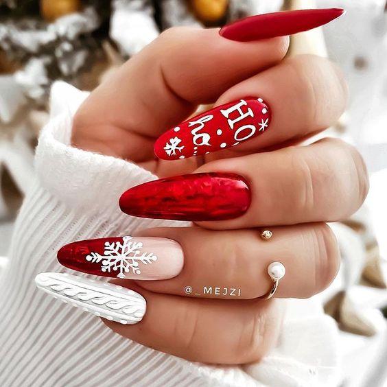 ιδέες-για-χριστουγεννιάτικα νύχια-με-τον-Άγιο Βασίλη-στο-ρεβεγιόν-