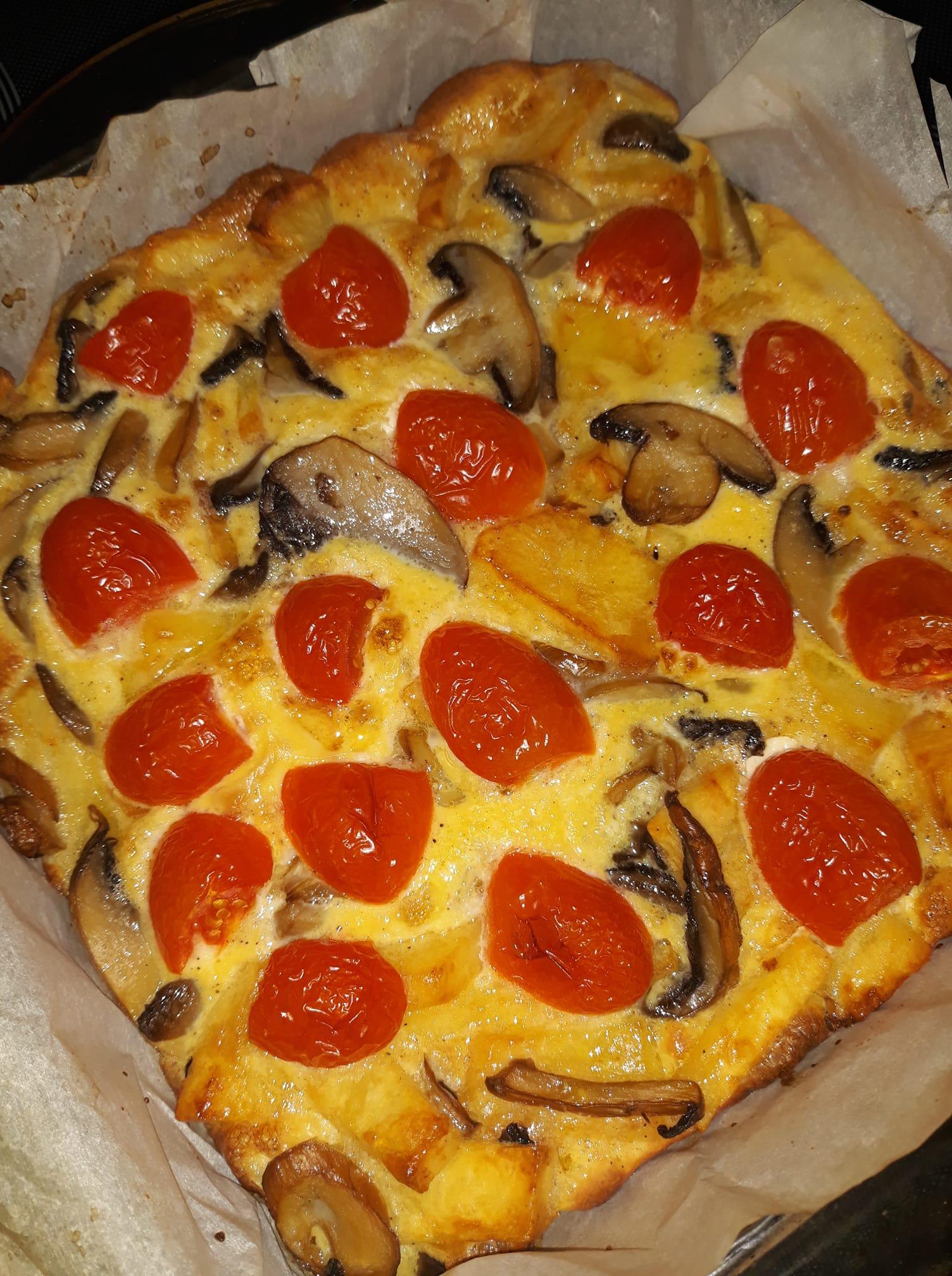 ομελέτα φούρνου-με-μανιτάρια-συνταγή-