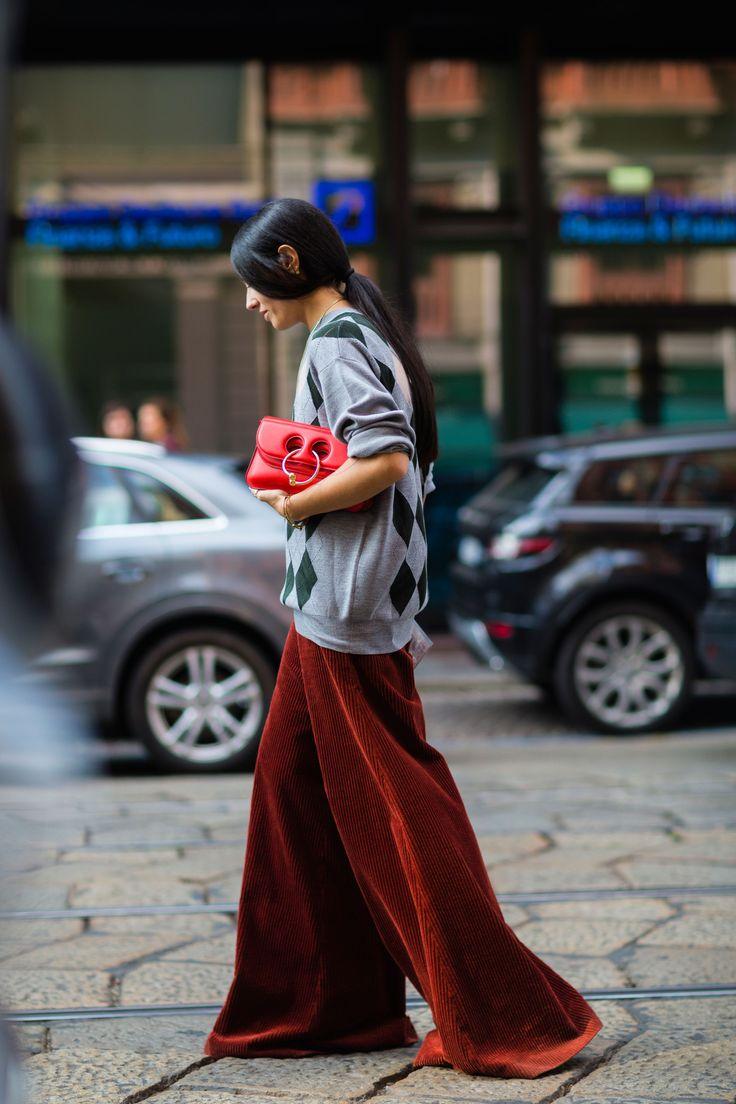 κοτλέ-φαρδιά παντελόνα-ιδέες-