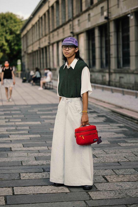 ιδέες-για-ντύσιμο-με-φαρδιά παντελόνα-Χειμώνας 2023-