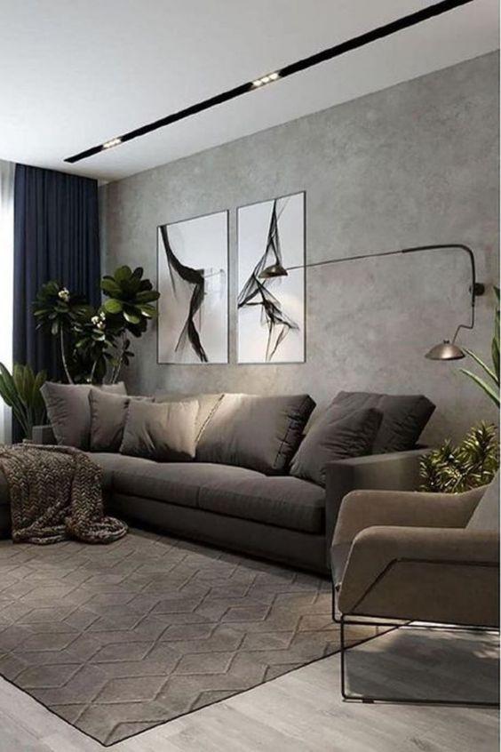 ιδέες διακόσμησης-με-γκρι σαλόνι-