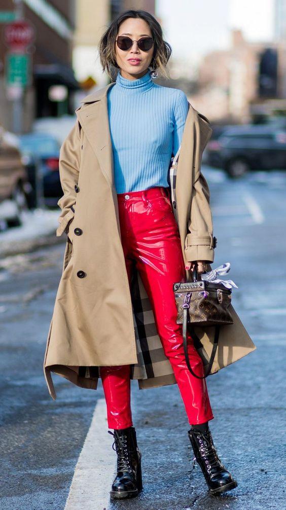 φούξια-vinyl παντελόνι-ιδέες-