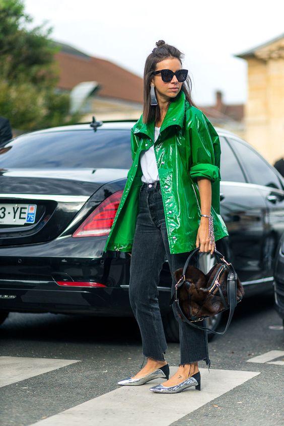 πράσινο-vinyl μπουφάν-ιδέες-