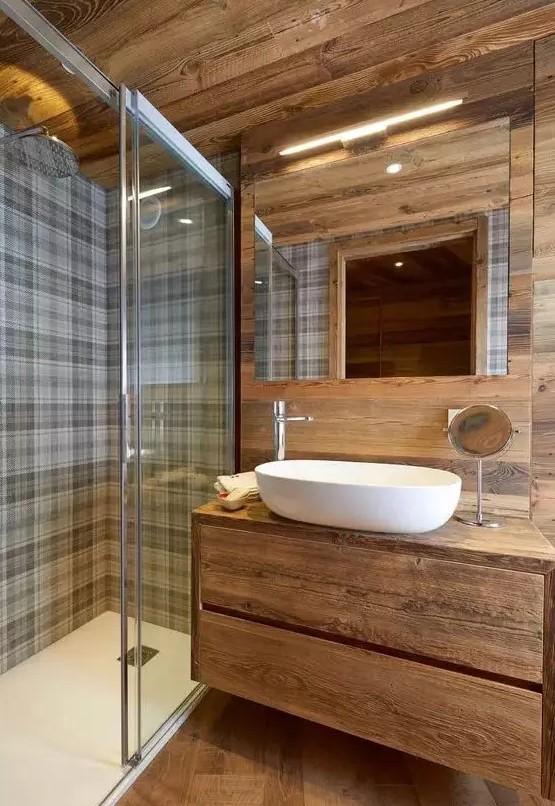 ξύλινο μπάνιο-και-ξύλινος νιπτήρας-ιδέες-