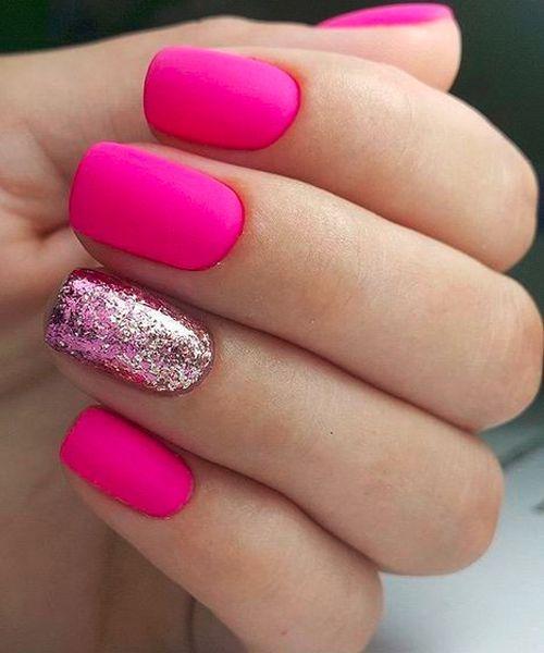 ματ-φούξια νύχια-με-γκλίτερ-ιδέες-