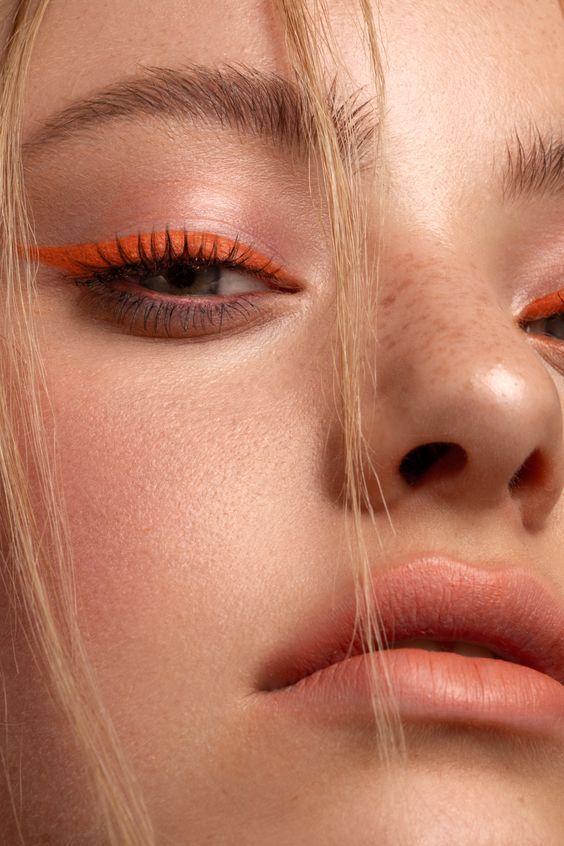 πορτοκαλί eye liner-ιδέες-για-μακιγιάζ-