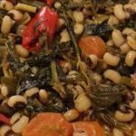Μαυρομάτικα φασόλια-με χόρτα-συνταγή-