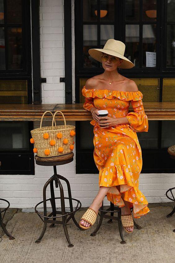 πορτοκαλί-φλοράλ φόρεμα-μάξι-ιδέες-