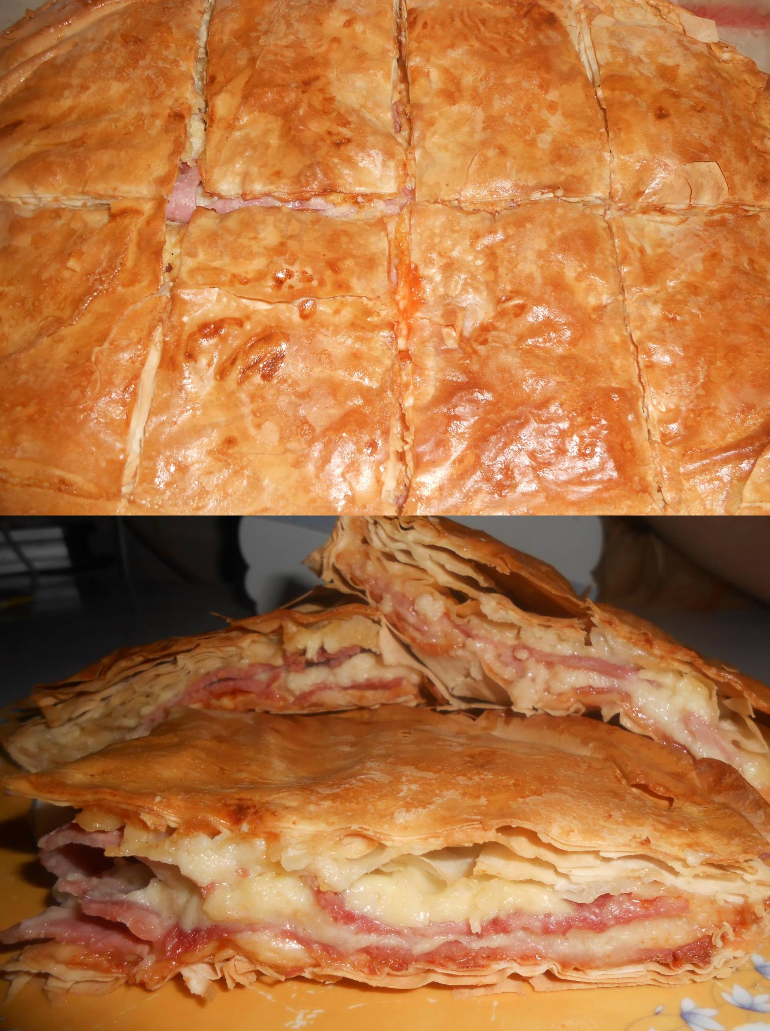 Ζαμπονοκασερόπιτα με κρεμώδη γέμιση