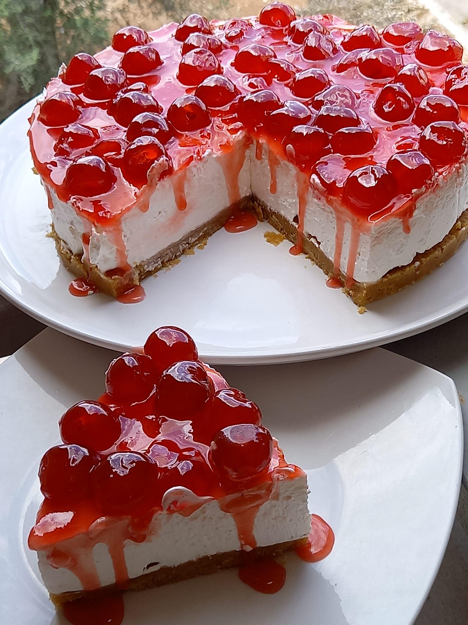 Cheesecake-κεράσι-συνταγή-