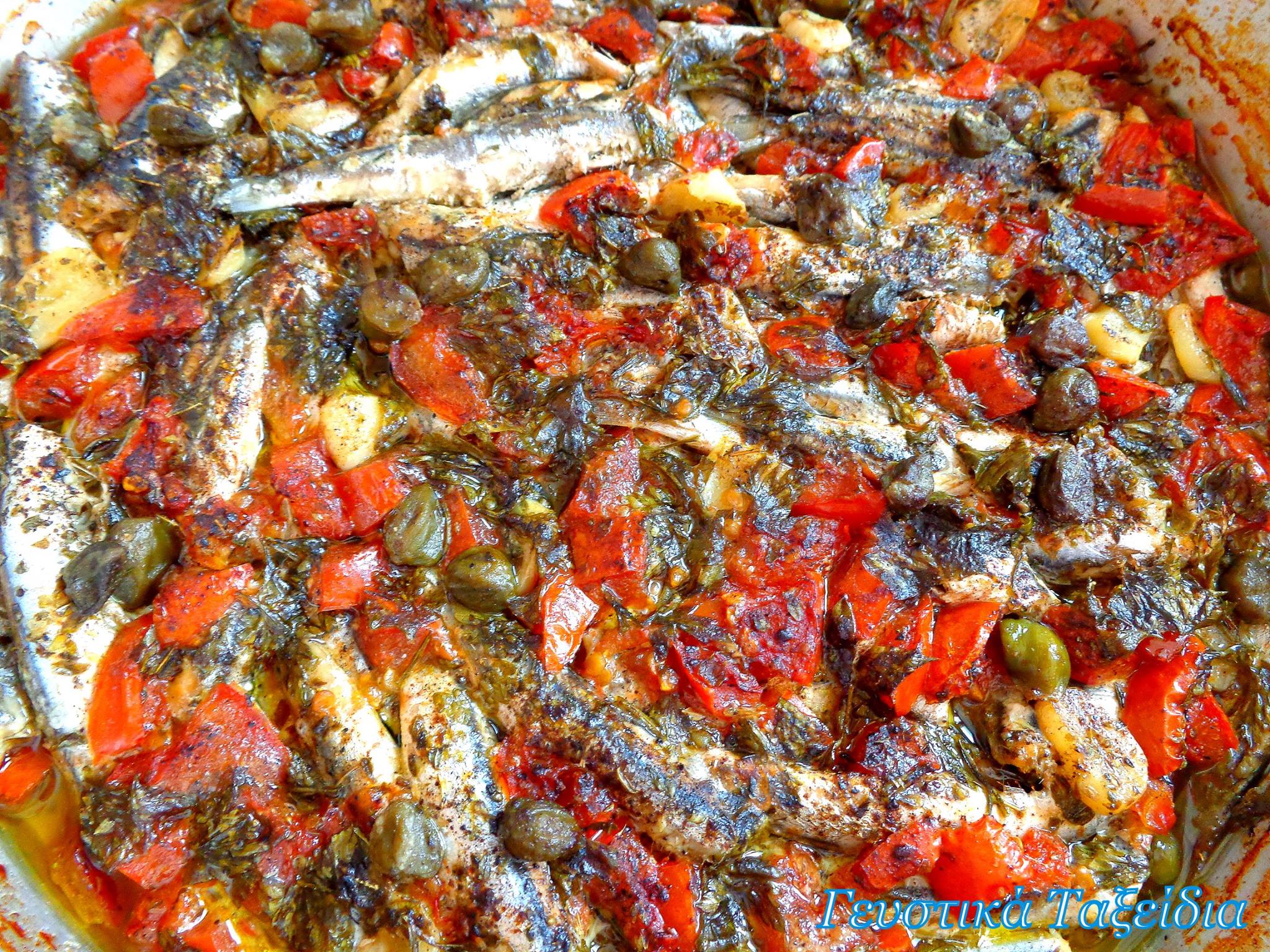 γαύρος-φούρνου-με-κάπαρη-συνταγή-