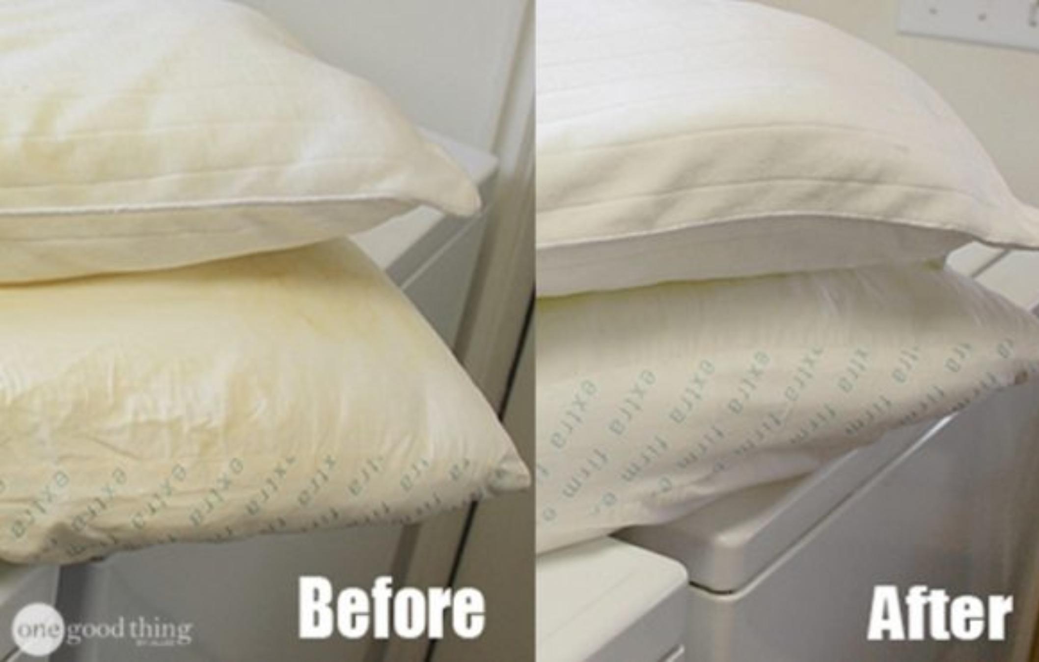 Γαριασμένα και Κιτρινισμένα μαξιλάρια: Πως θα τα κάνετε κάτασπρα ξανά