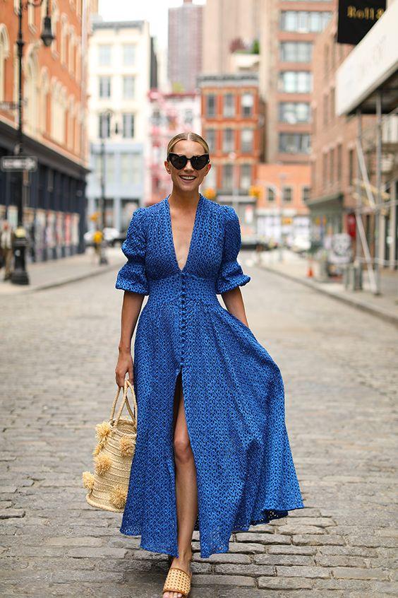 vintage-μπλε-μάξι φόρεμα-ιδέες-