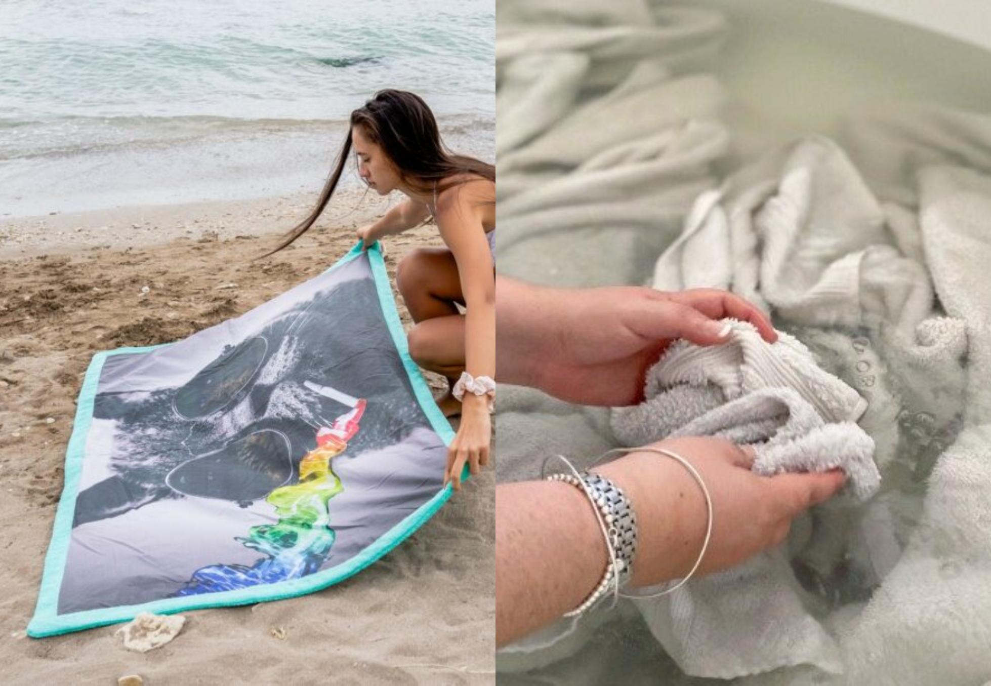Καθάρισε αντηλιακά μούχλα άμμο και λάδια από τις πετσέτες Θαλάσσης και κάντες αφράτες