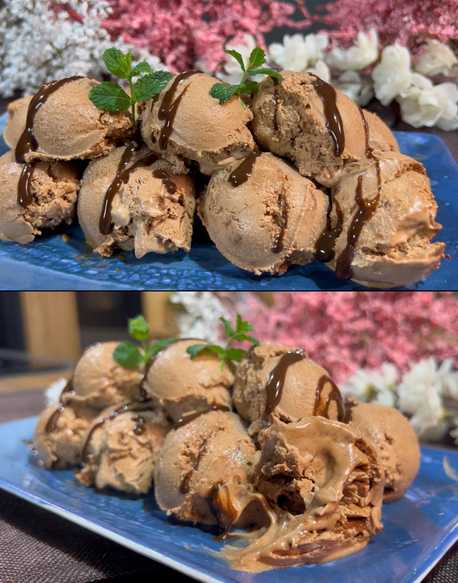 Παγωτό πραλίνα με δυο υλικά