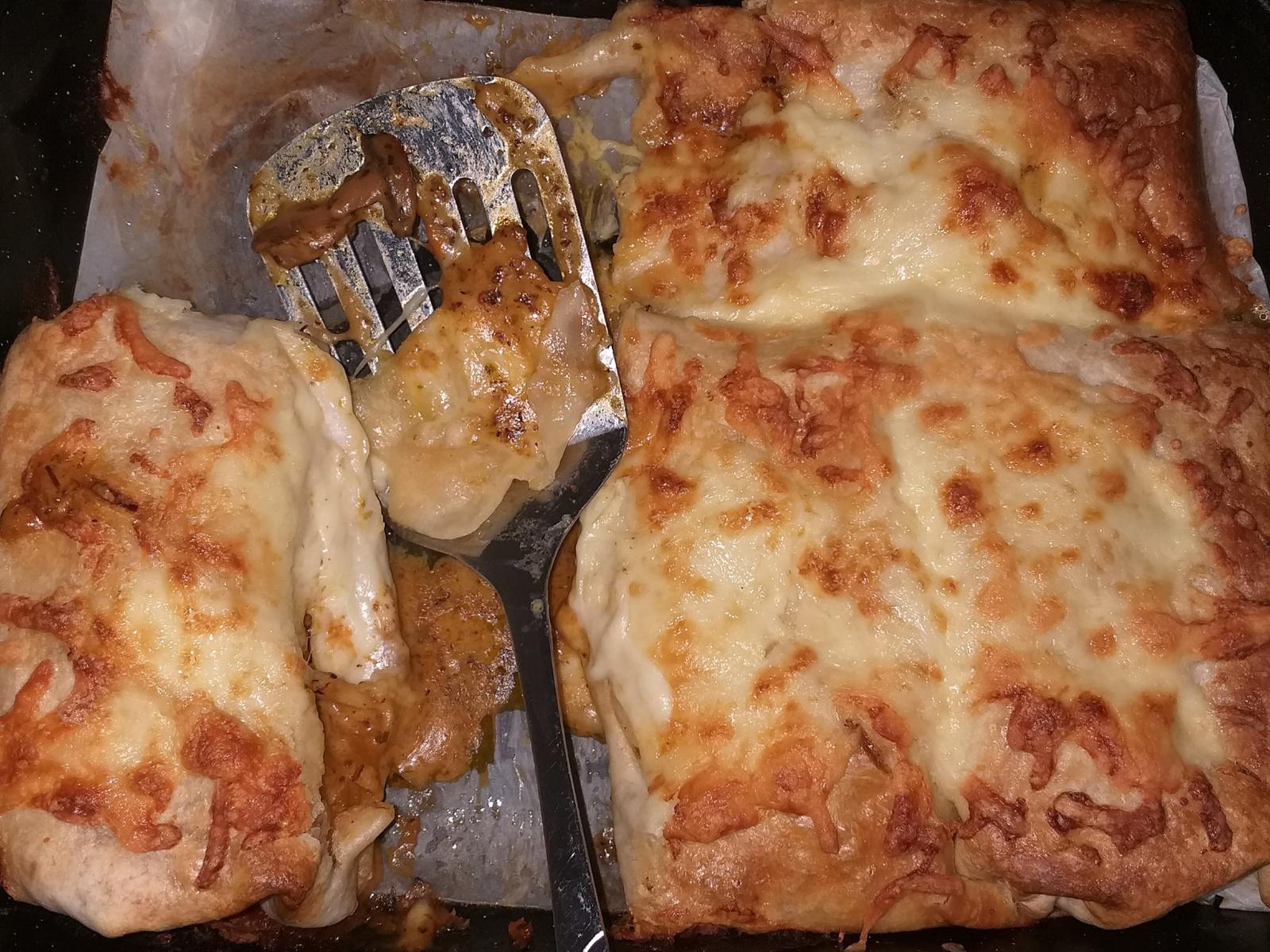 τορτίγιες-με-κοτόπουλο-και-κρέμα γάλακτος-συνταγή-