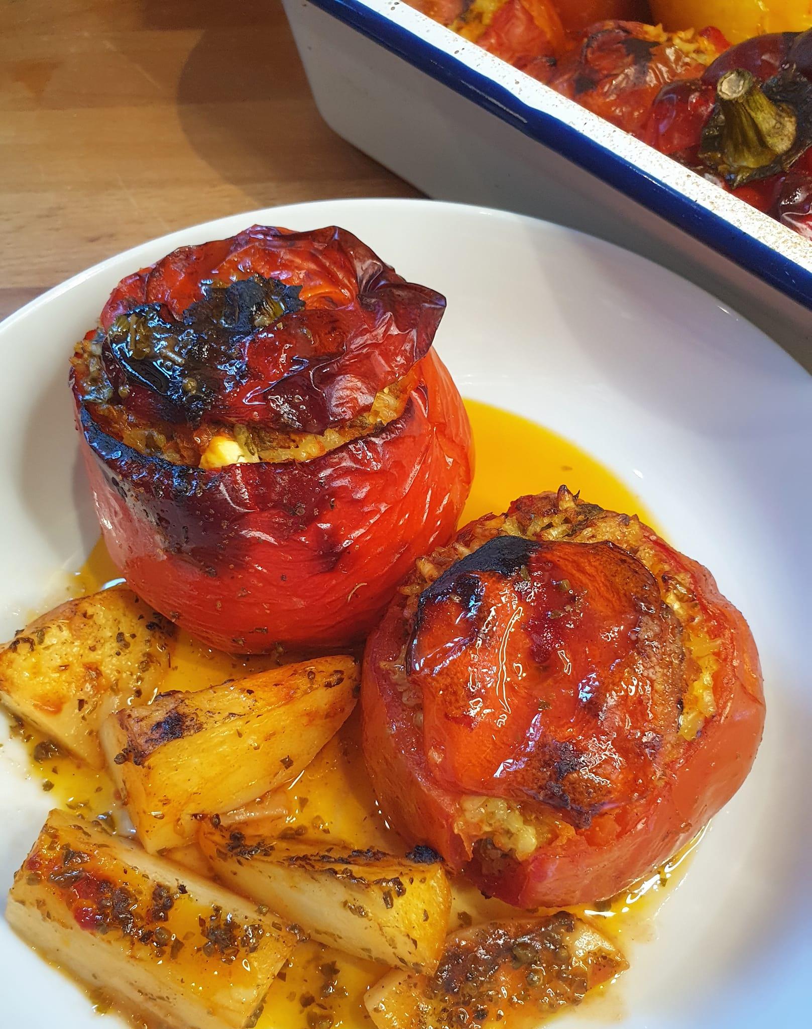 Γεμιστά με ρύζι και τυρί φέτα