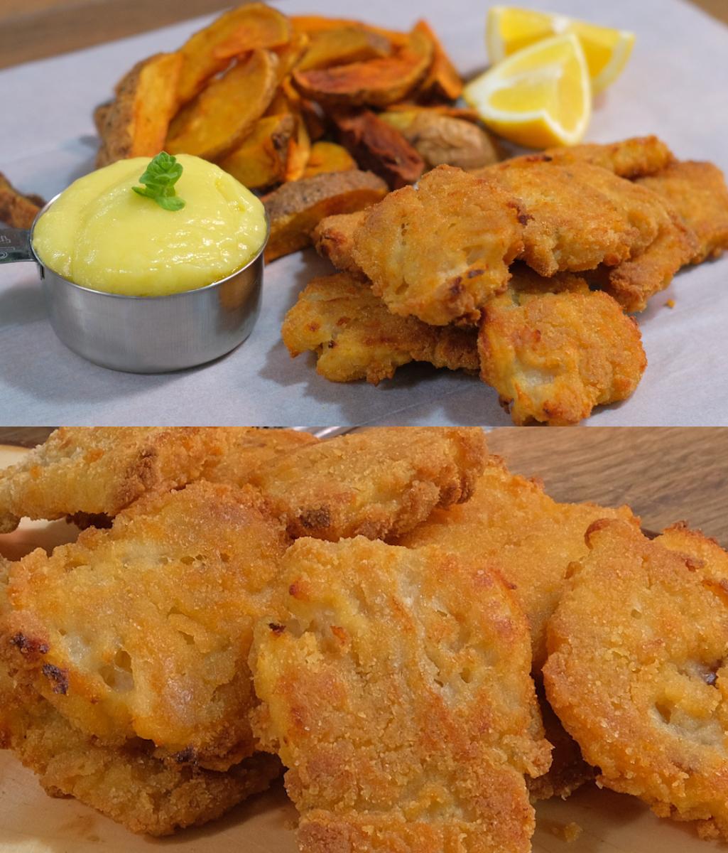 Μεταμόρφωση του Σωτήρος-μπακαλιάρος-στον φούρνο-σαν-τηγανιτός-με-σκορδαλιά-συνταγή-