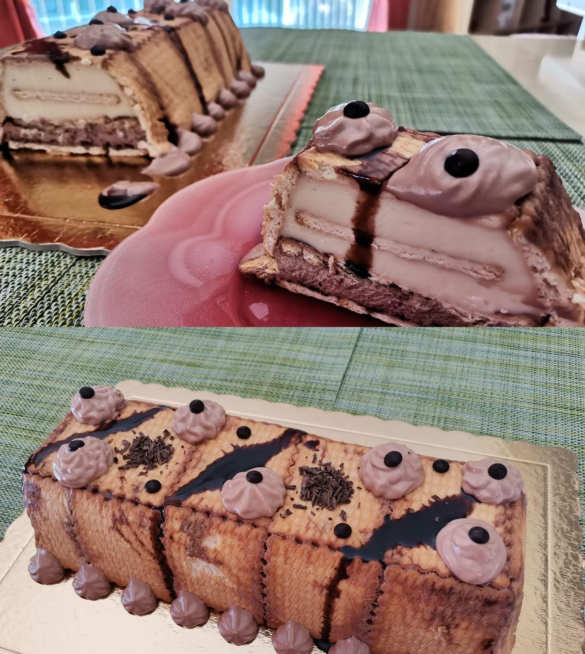 Δίχρωμος κορμός με μπισκότα σε φόρμα