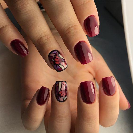 μπορντό-νύχια-με-σχέδια-ιδέες-