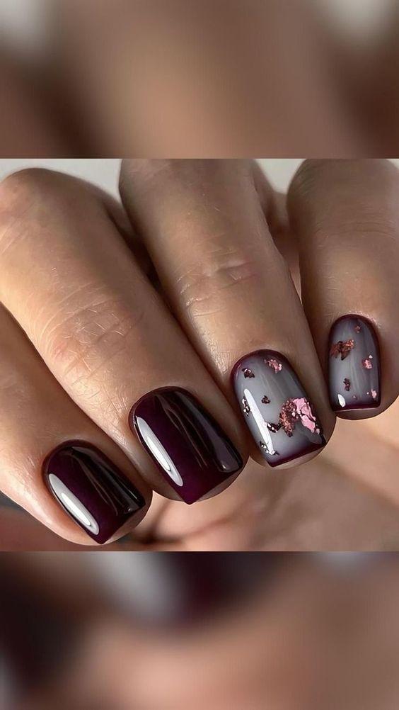 μπορντό-νύχια-με-λευκά σχέδια-ιδέες-