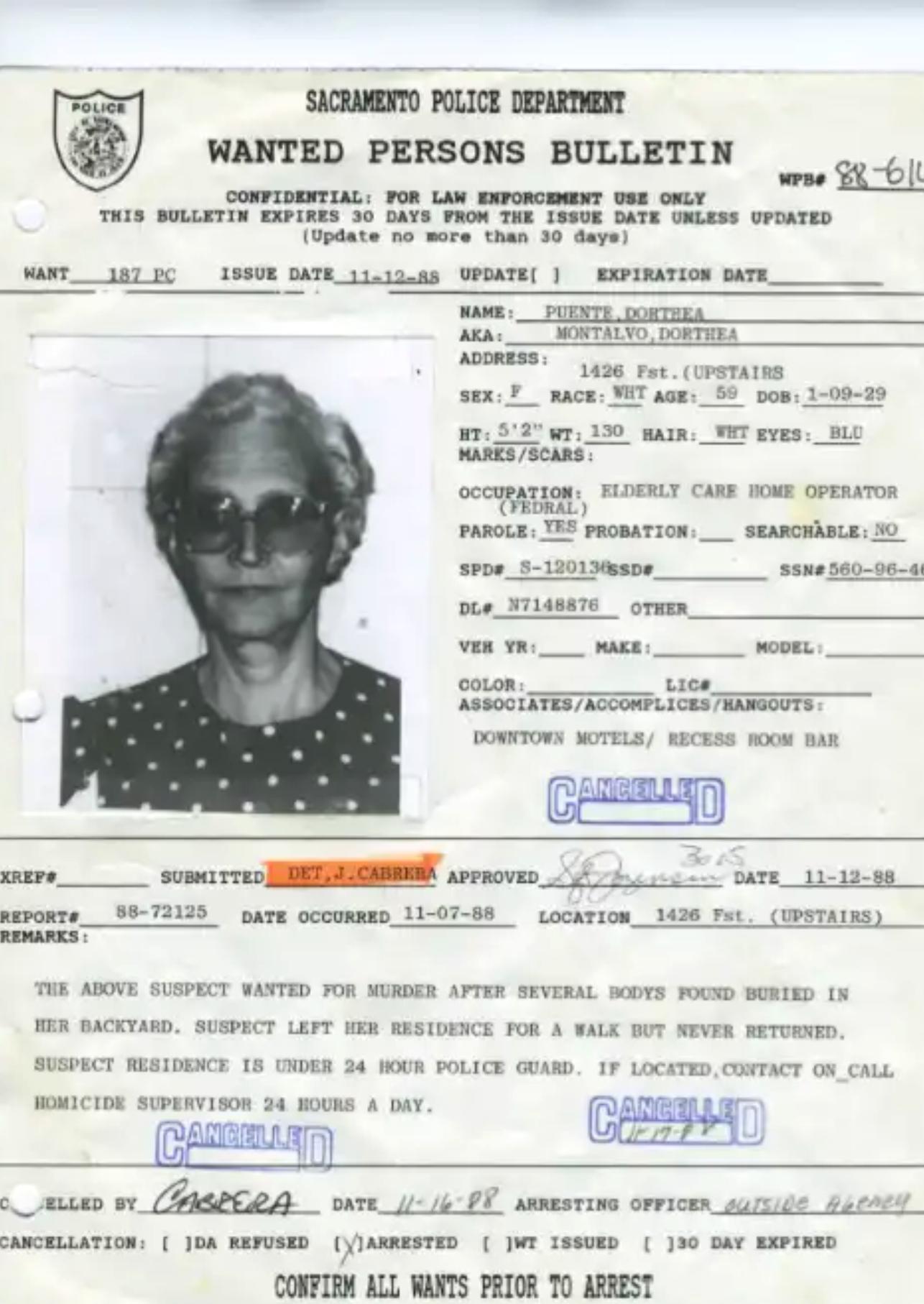 Dorothea Puente: Η γιαγιά από την κόλαση που σκότωνε και έθαβε στον κήπο τους ενοίκους