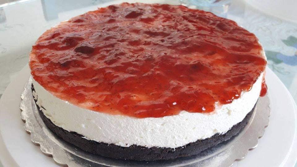 Cheesecake-φράουλα-με-μπισκότο OREO-συνταγή-