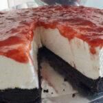 Cheesecake-φράουλα-με-μπισκότο OREO-συνταγή-