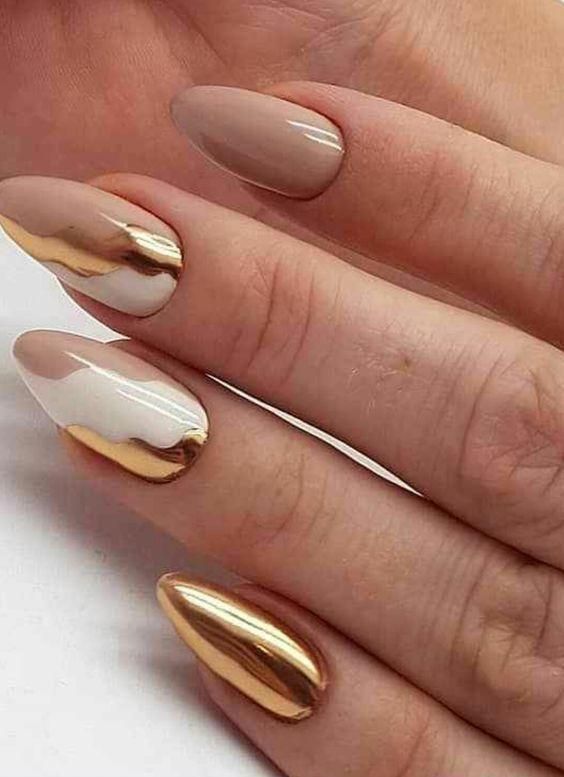 ματ-nude-νύχια-με-χρυσά σχέδια-ιδέες- ματ-nude-νύχια-με-χρυσά σχέδια-ιδέες-