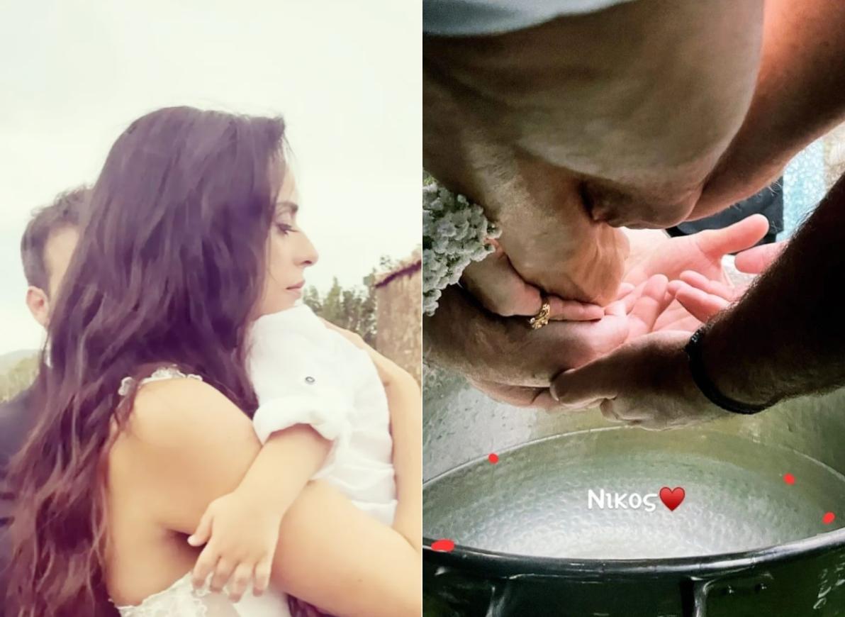 Ευαγγελία Συριοπούλου και ο Στράτος Πατσατζής : Φωτογραφίες από τη βάφτιση του παιδιού τους και οι νονοί
