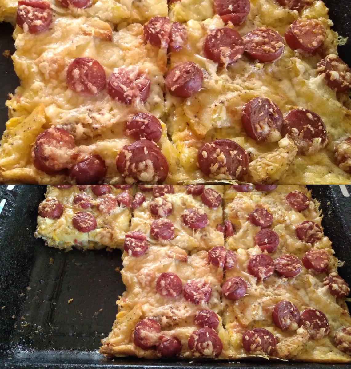 ομελέτα-φούρνου-με-λουκάνικο-και-γραβιέρα-συνταγή-