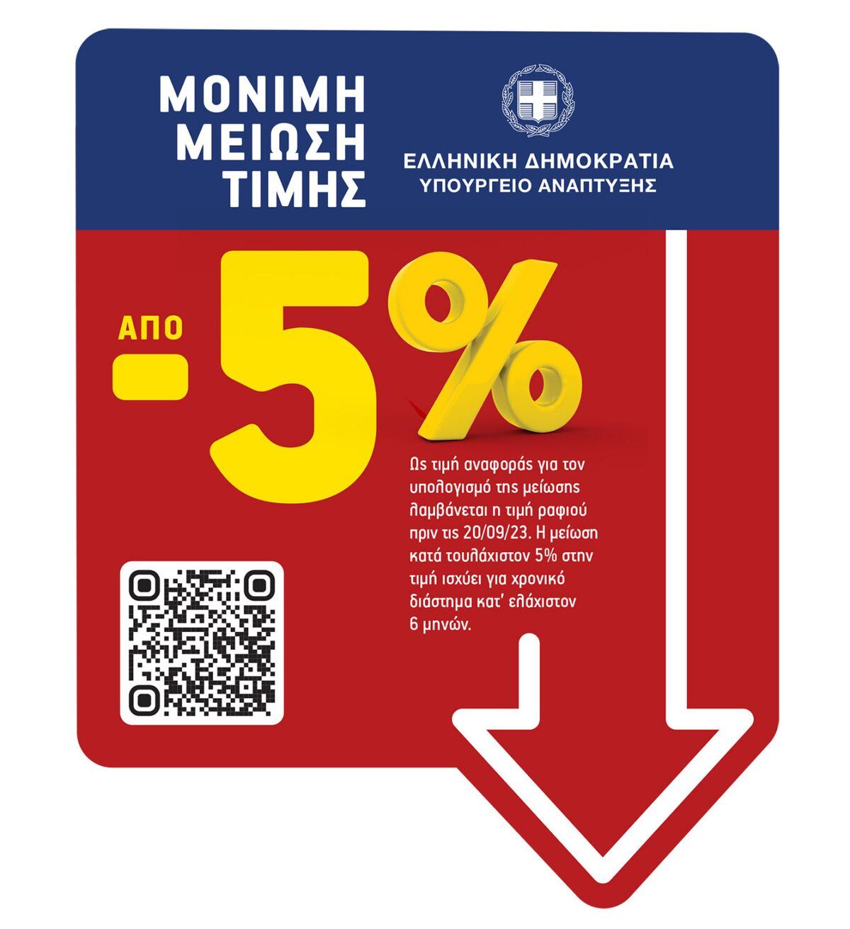 Μείωση τιμών 5%: Από σήμερα στα ράφια των σούπερ μάρκετ οι ταμπέλες με το ειδικό σήμα