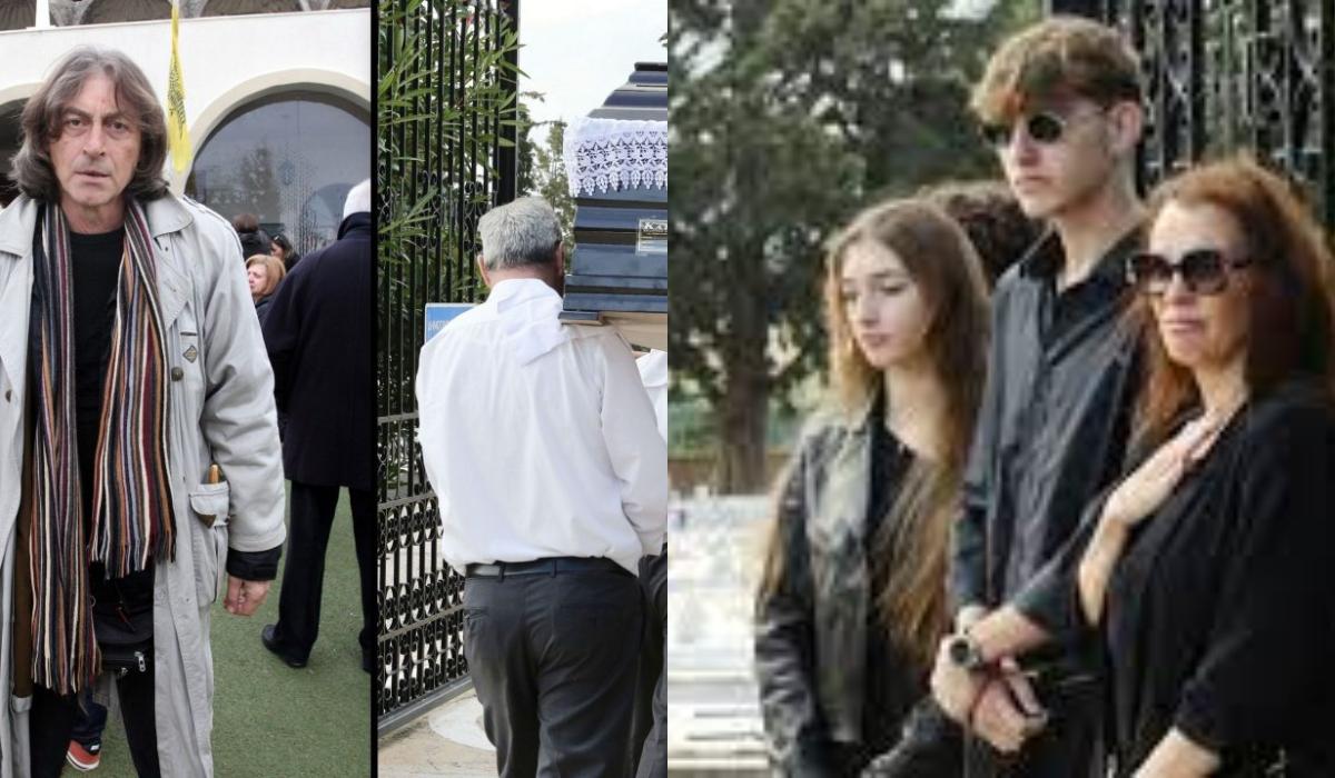 Κηδεία του Αία Μανθόπουλου : Τραγικές φιγούρες η πρώτη του σύζυγός και τα 2 του παιδιά