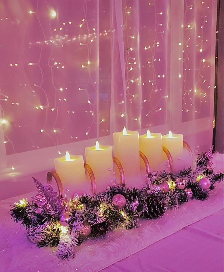 ροζ-χριστουγεννιάτικα κηροπήγια-ιδέες-