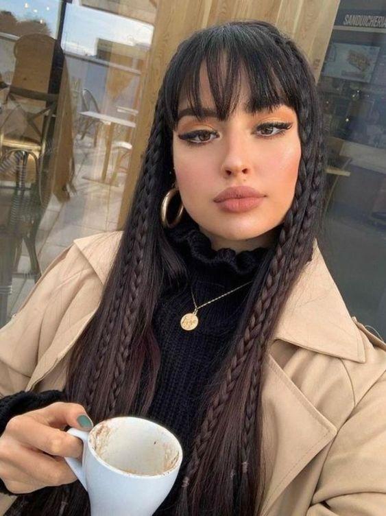 πλεξουδάκια-σε-καστανά-ίσια μαλλιά-ιδέες-