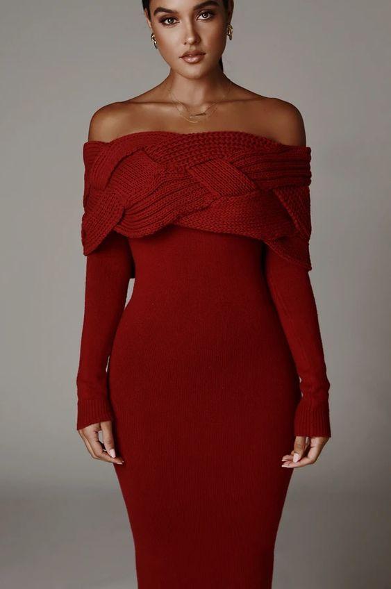 Η Αναστασία Παντούση απο το Ναυάγιο φοράει το κόκκινο πλεκτό φόρεμα που πρέπει να προσθέσεις στην γκαρνταρόμπα σου