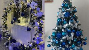 ιδέες-για-χριστουγεννιάτικη διακόσμηση-σε-μπλε-Χριστούγεννα 2023-