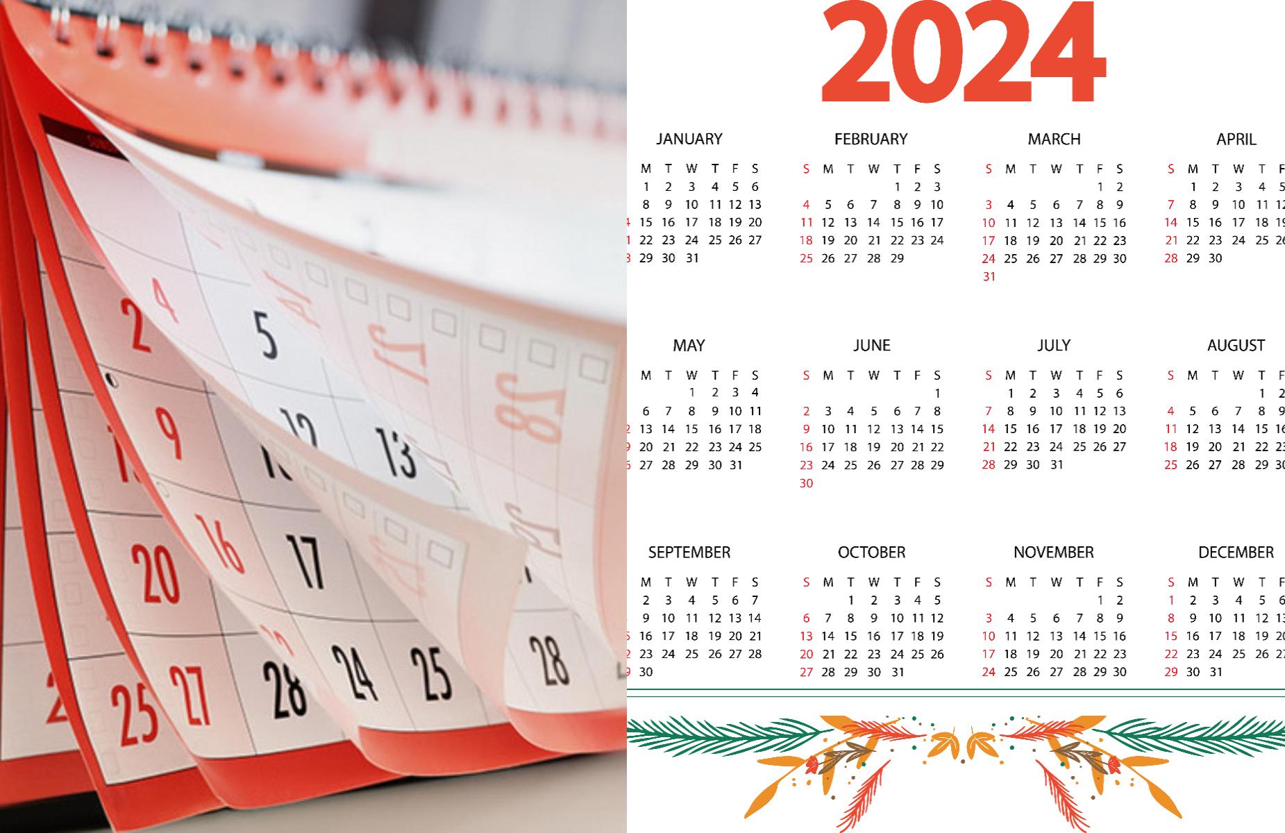 Οι αργίες του 2024 : Αναλυτικά τα τριήμερα του νέου έτους