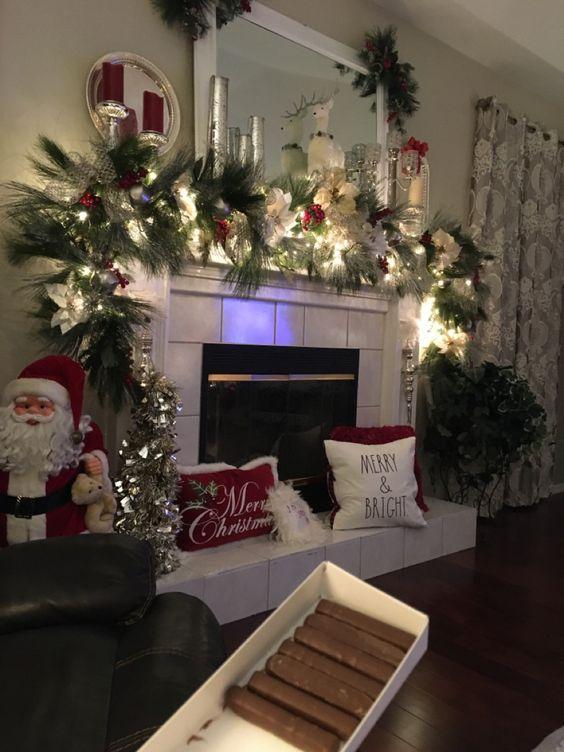 χριστουγεννιάτικη-διακόσμηση-στο-τζάκι-με-φωτάκια led-ιδέες- χριστουγεννιάτικη-διακόσμηση-στο-τζάκι-με-φωτάκια led-ιδέες-