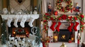 ιδέες-για-Χριστουγεννιάτικη διακόσμηση-στο-τζάκι-Χριστούγεννα 2023-