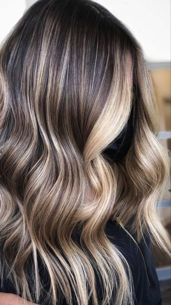 καστανά-μαλλιά-με-ξανθές ανταύγειες-ιδέες- καστανά-μαλλιά-με-ξανθές ανταύγειες-ιδέες-