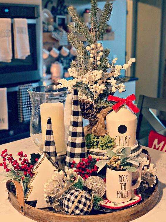 χριστουγεννιάτικοι-δίσκοι-με-καρό-διακοσμητικά-ιδέες-