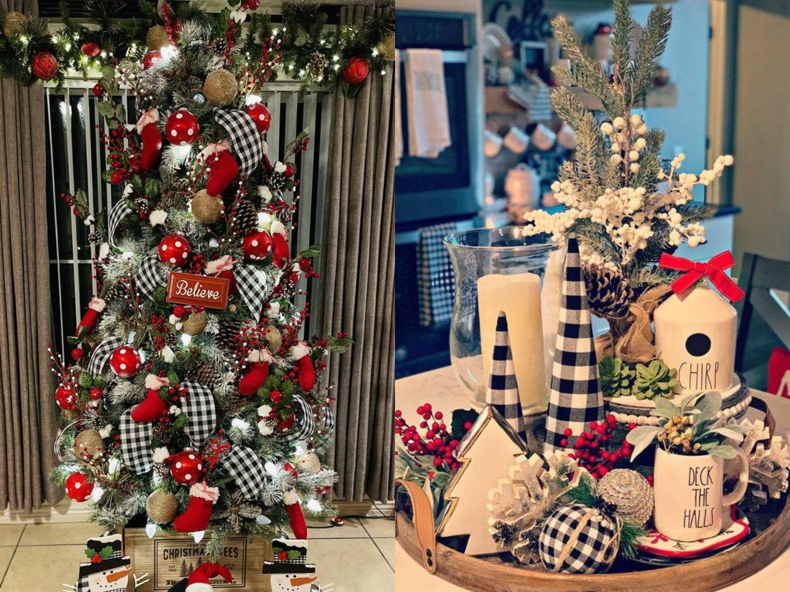 ιδέες-για-καρό-χριστουγεννιάτικη διακόσμηση-σε-όλο-το-σπίτι-Χριστούγεννα 2023-