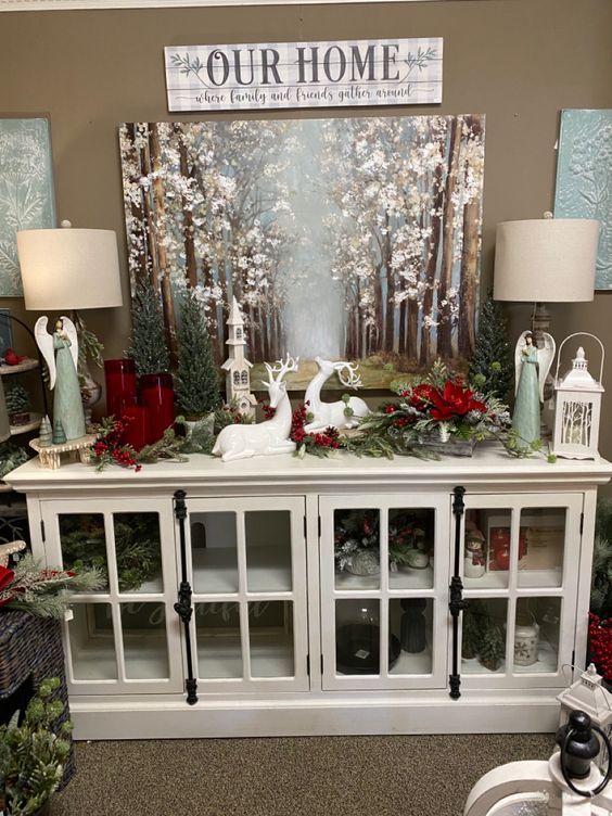 ιδέες-για-χριστουγεννιάτικη διακόσμηση-στο-μπουφέ-Χριστούγεννα 2023-