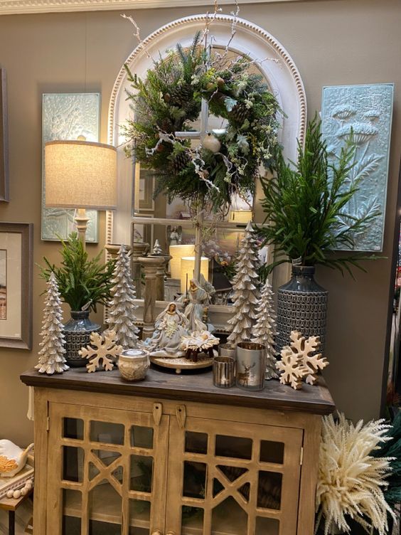 ιδέες-για-χριστουγεννιάτικη διακόσμηση-στο-μπουφέ-Χριστούγεννα 2023-