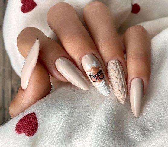 ιδέες-για-nude-Χριστουγεννιάτικα νύχια-Χριστούγεννα 2023-