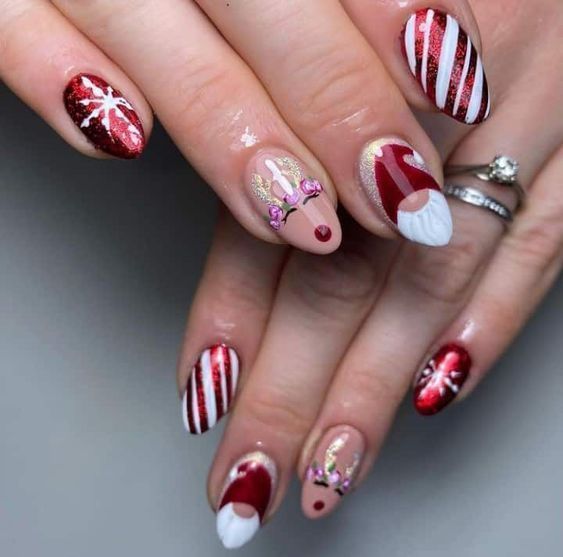 κόκκινα-νύχια-με-Άγιο Βασίλη-και-Ρούντολφ-ιδέες- κόκκινα-νύχια-με-Άγιο Βασίλη-και-Ρούντολφ-ιδέες-