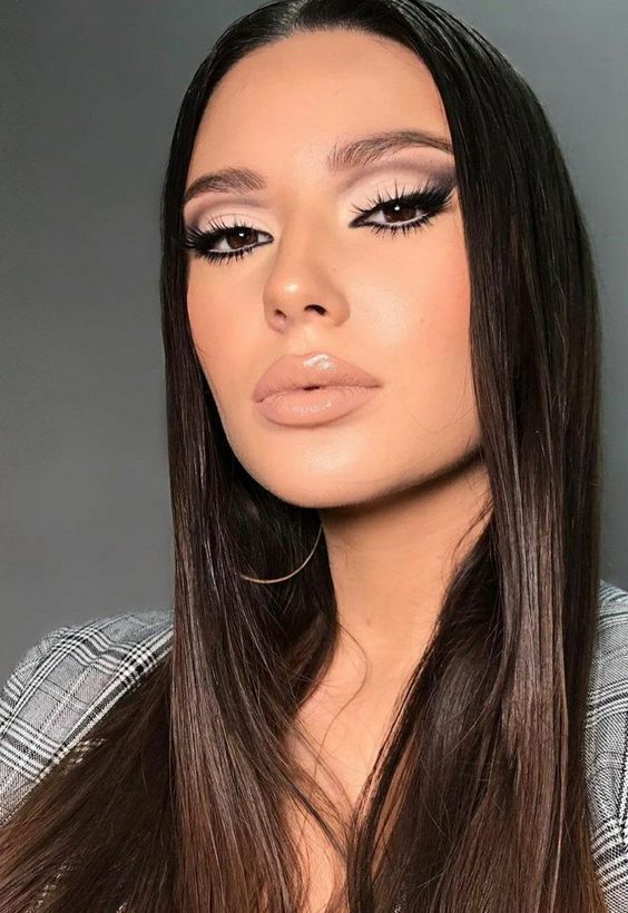 ίσια-μακριά-καστανά μαλλιά-ιδέες-